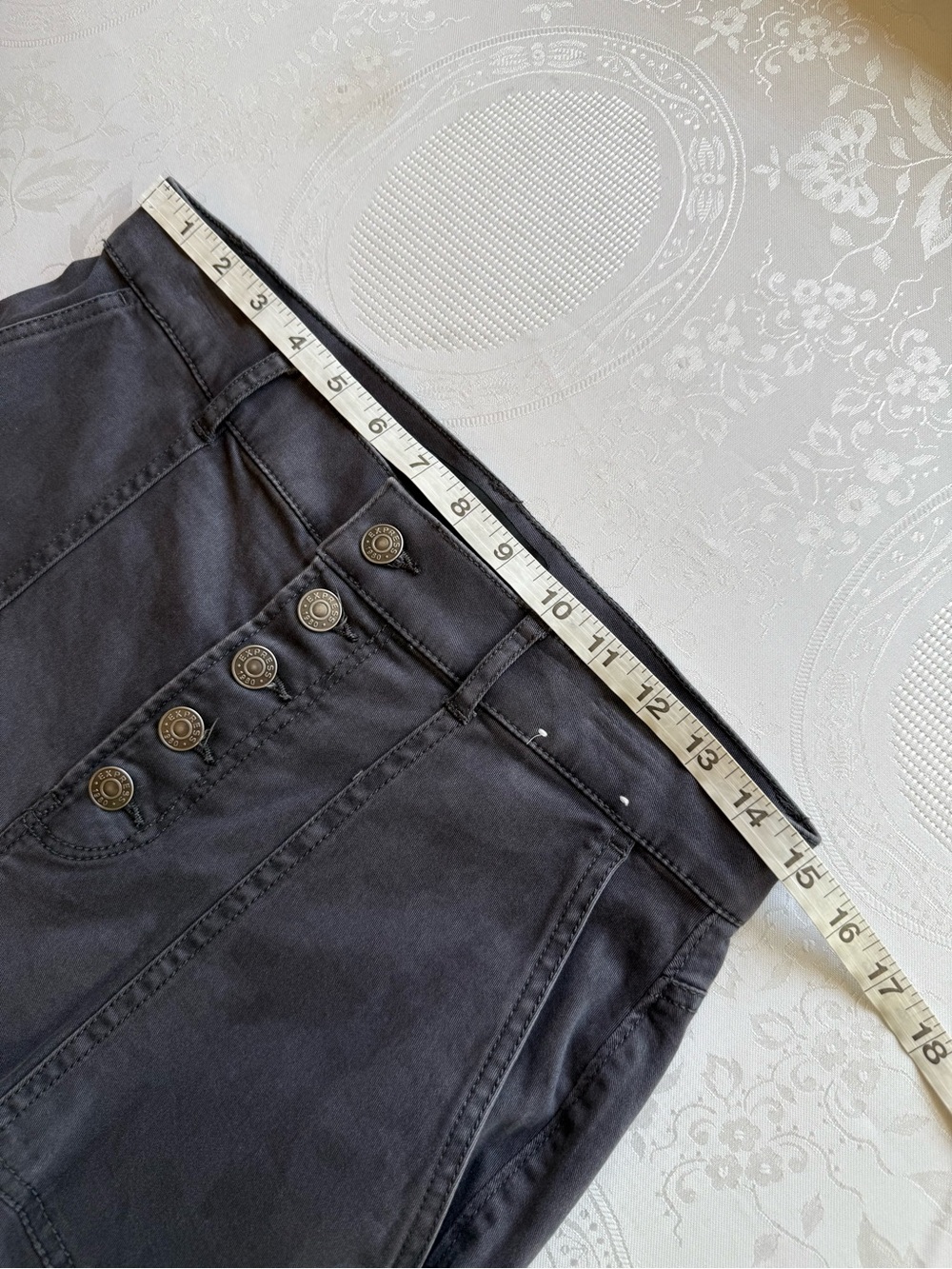Express Cargo Stretchy Pants Charcoal Gray Ankle High-Rise Women’s Size 6R - Picture 12 of 16